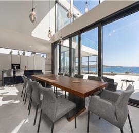 3 x 5 bedroom seafront villa with heated infinity pool near Rogoznica, sleeps 10